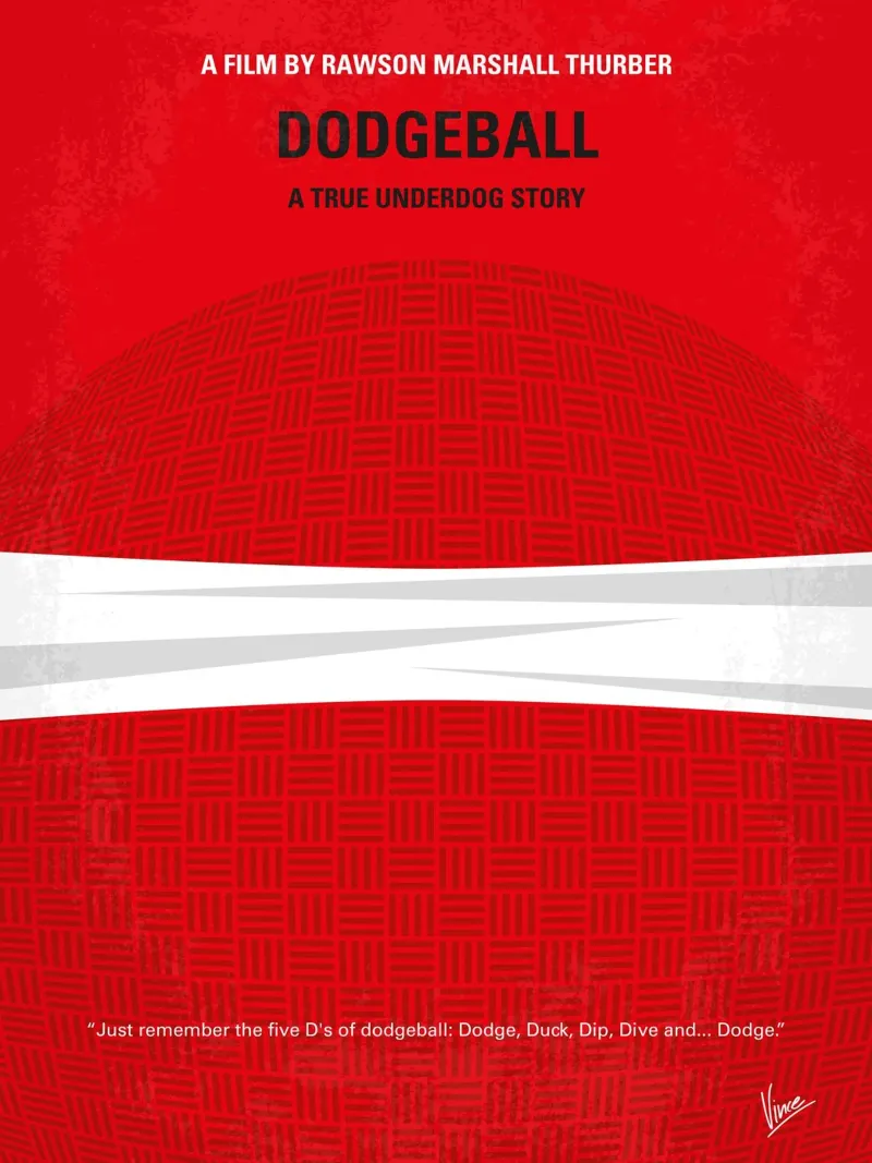 No617 My Dodgeball minimal movie poster poster con telaio in legno da Chungkong