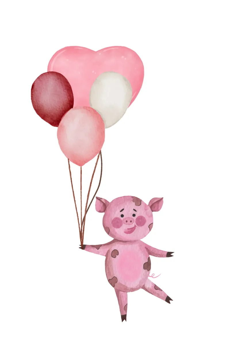 L'avventura aerea di Piggy pellicola backlit da Doodle Dreams Art