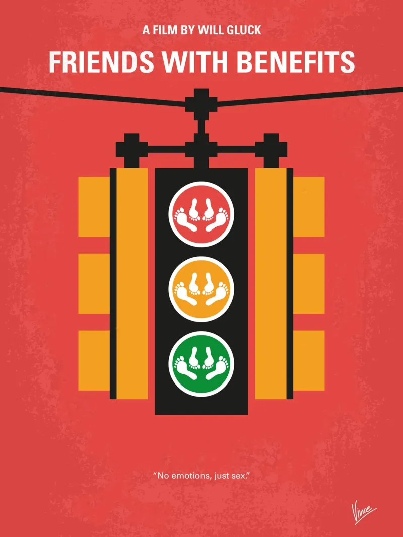 No629 My Friends with benefits minimal movie poster poster con telaio in plastica da Chungkong