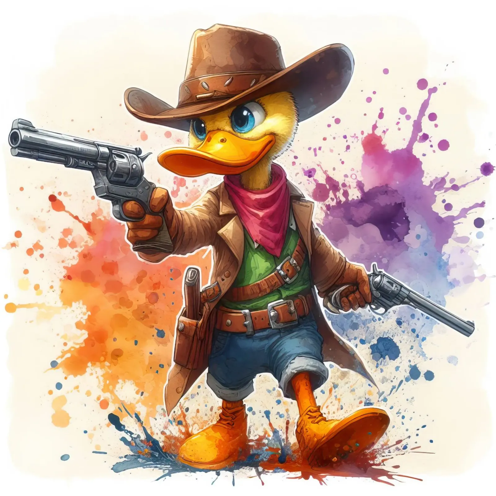The Gunslinger Duck hahnemühle by 🎁 ARTVI-SHOP