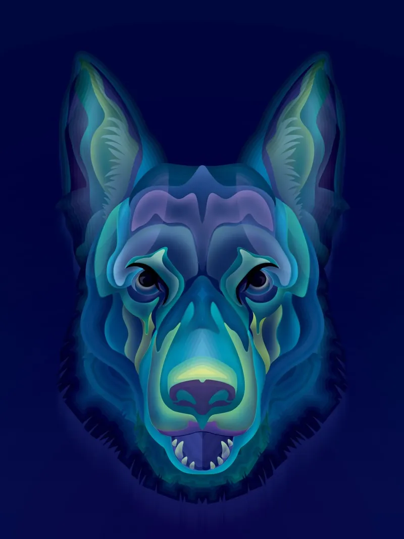 Dierenriem Hond backlit folie van Artascy Art