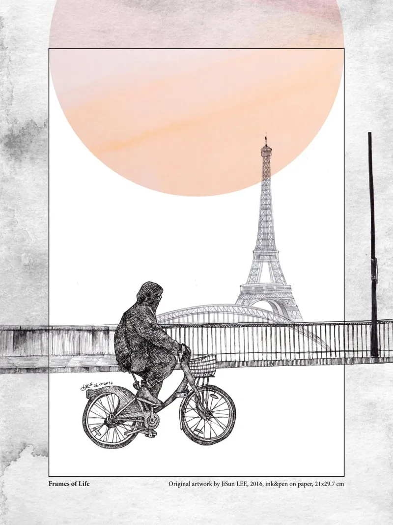 Frames of Life - 1 poster avec cadre en aluminium de artleejisun