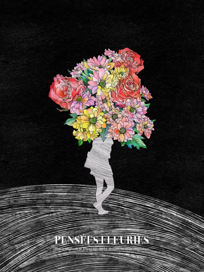 Pensées Fleuries poster da artleejisun