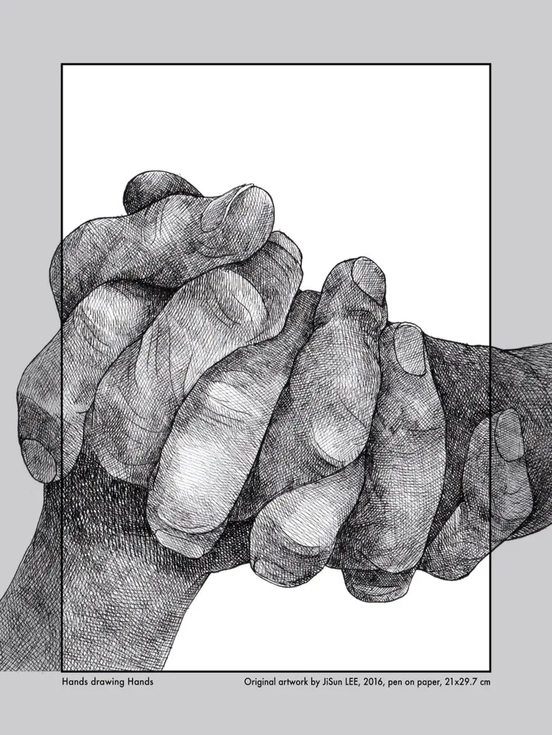 Hands drawing Hands - 2 pellicola backlit da artleejisun