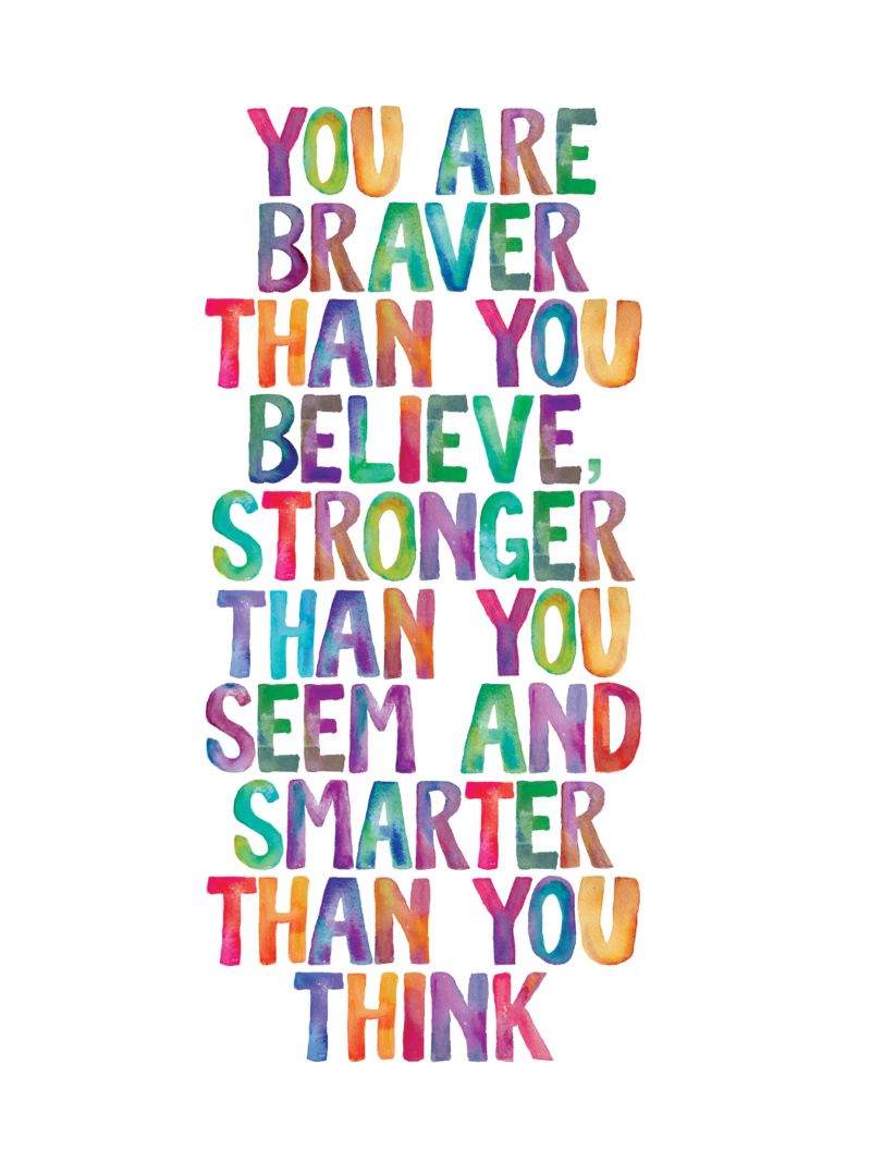 Sei più coraggioso di quanto tu creda Design tipografico arcobaleno pellicola backlit da THE MOTIVATED TYPE
