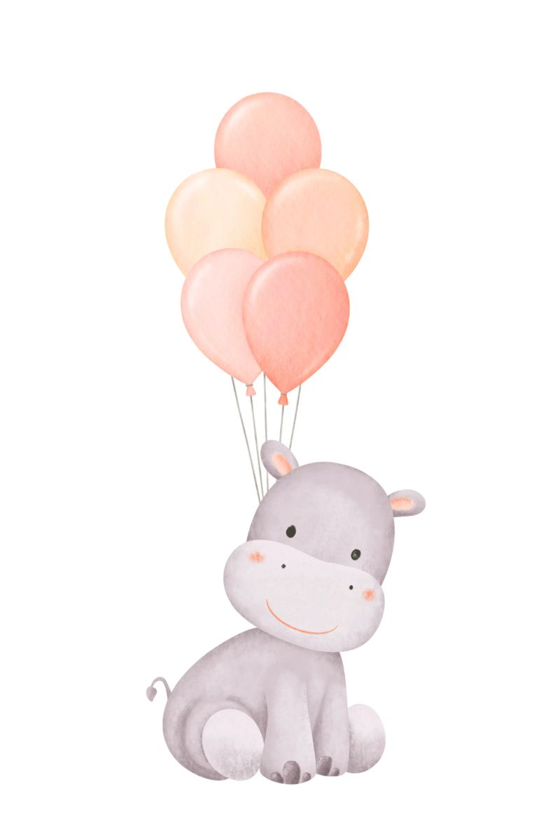 Sogno di un ippopotamo allegro pellicola backlit da Doodle Dreams Art