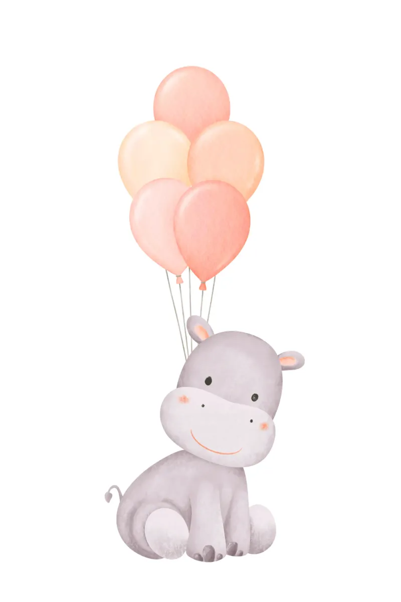 Sogno di un ippopotamo allegro pellicola backlit da Doodle Dreams Art