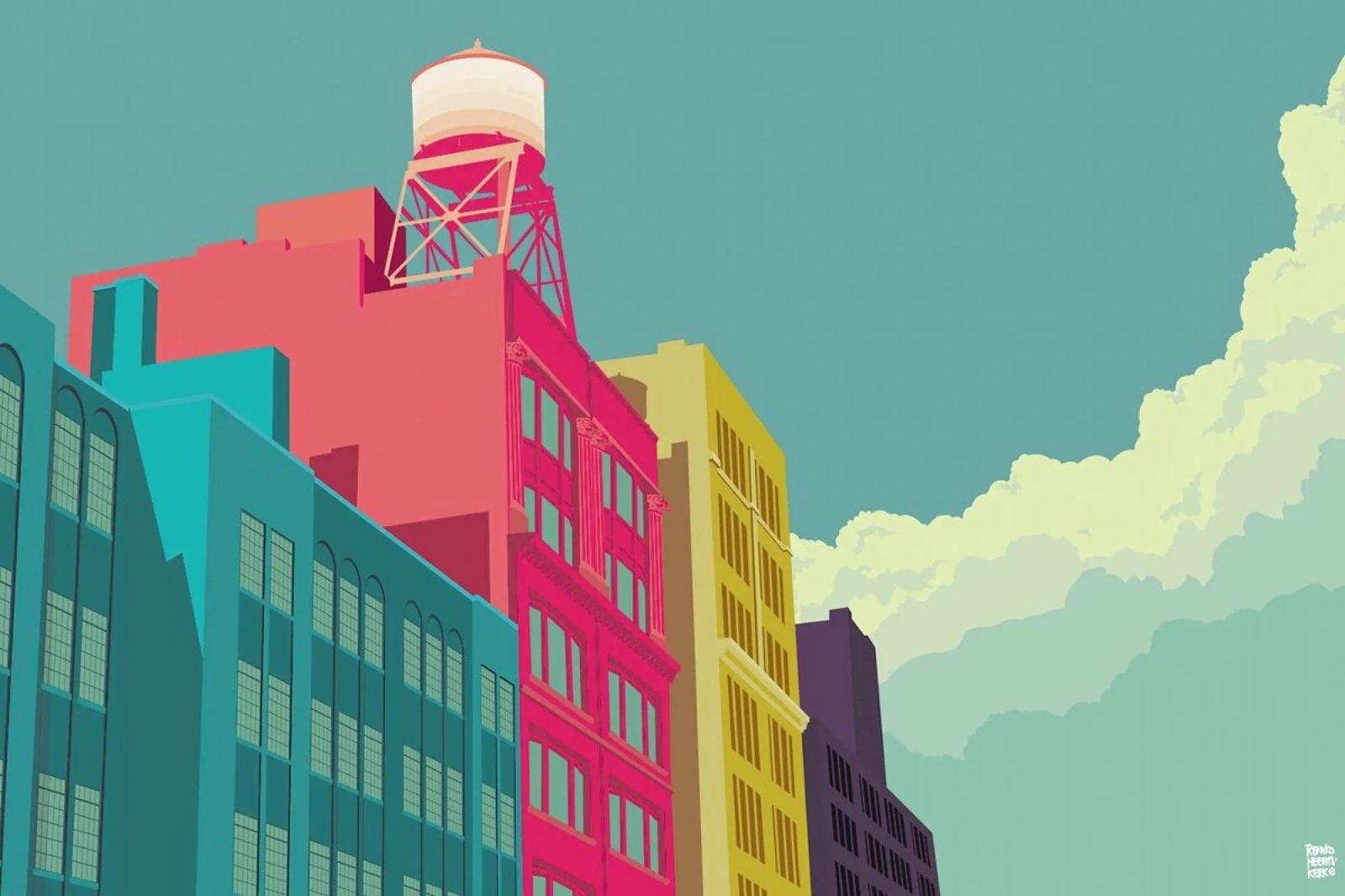 East 10th Street New York City poster by Remko Heemskerk