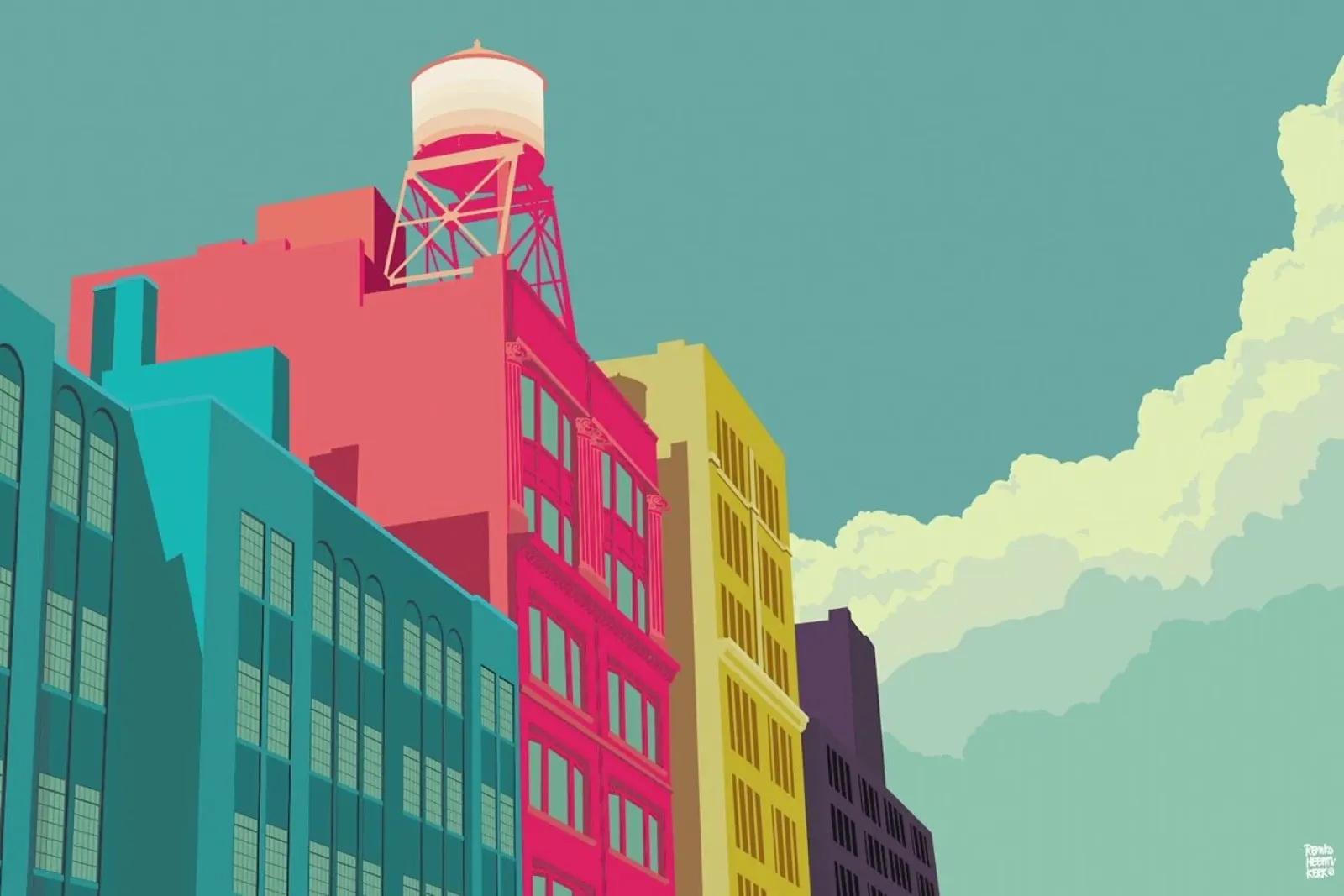 East 10th Street New York City poster by Remko Heemskerk