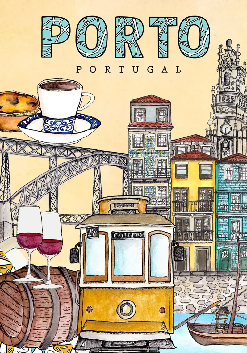 Best of Porto poster with plastic frame by Claudiabrueggen