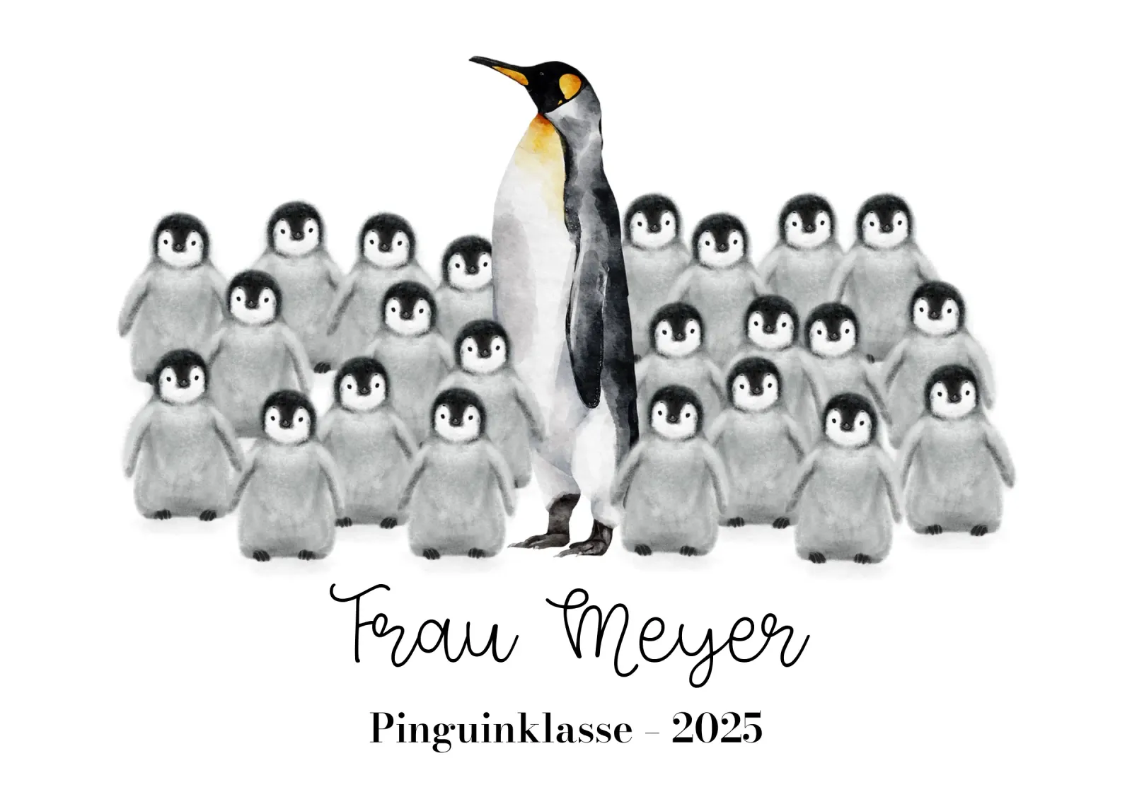 Abschiedsgeschenk Lehrer Pinguin - Poster Klasse Abschluss poster with wooden frame by Wunderbarwir