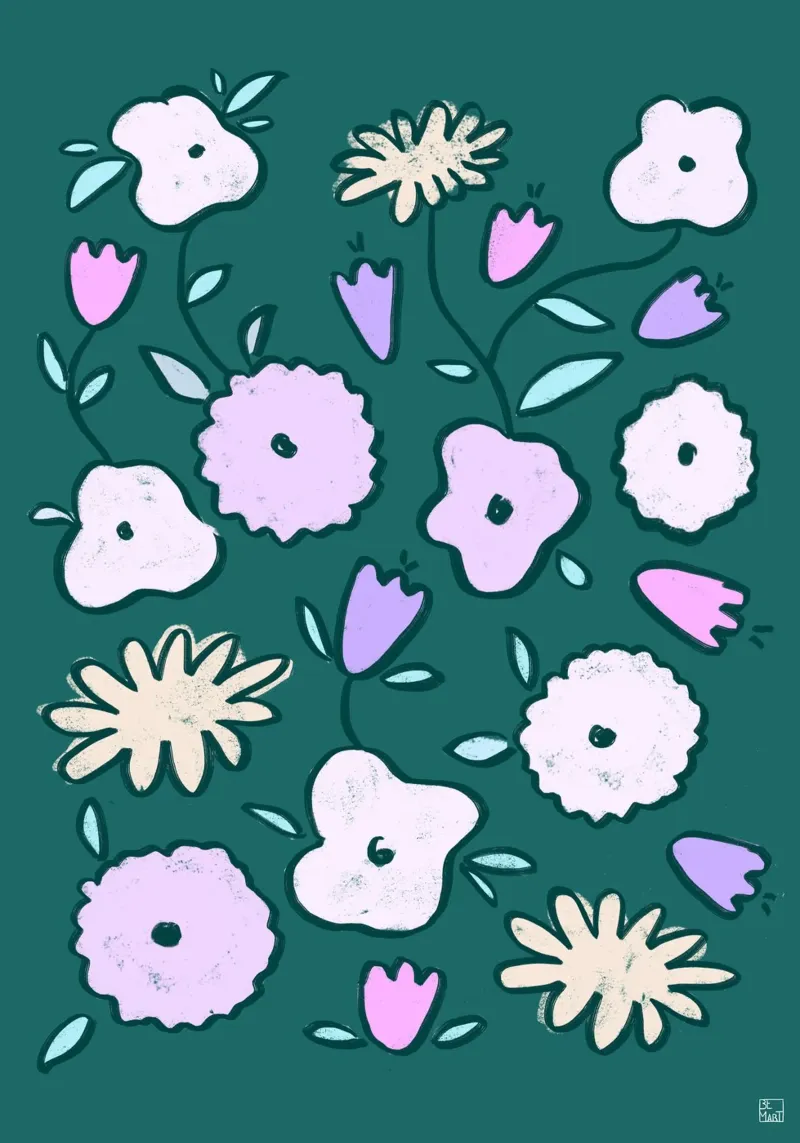 Wildflower Pattern canvas by Be Mart