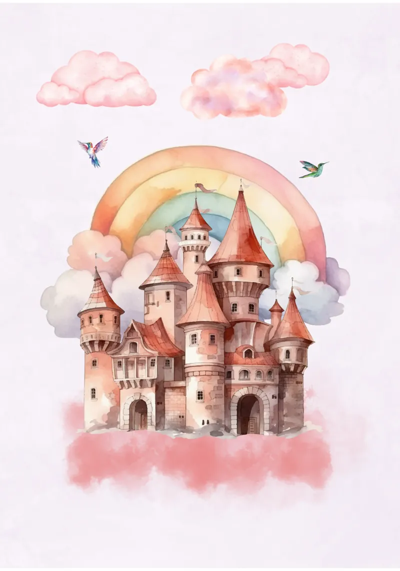 Fortezza dei sogni arcobaleno carta hahnemühle da Doodle Dreams Art