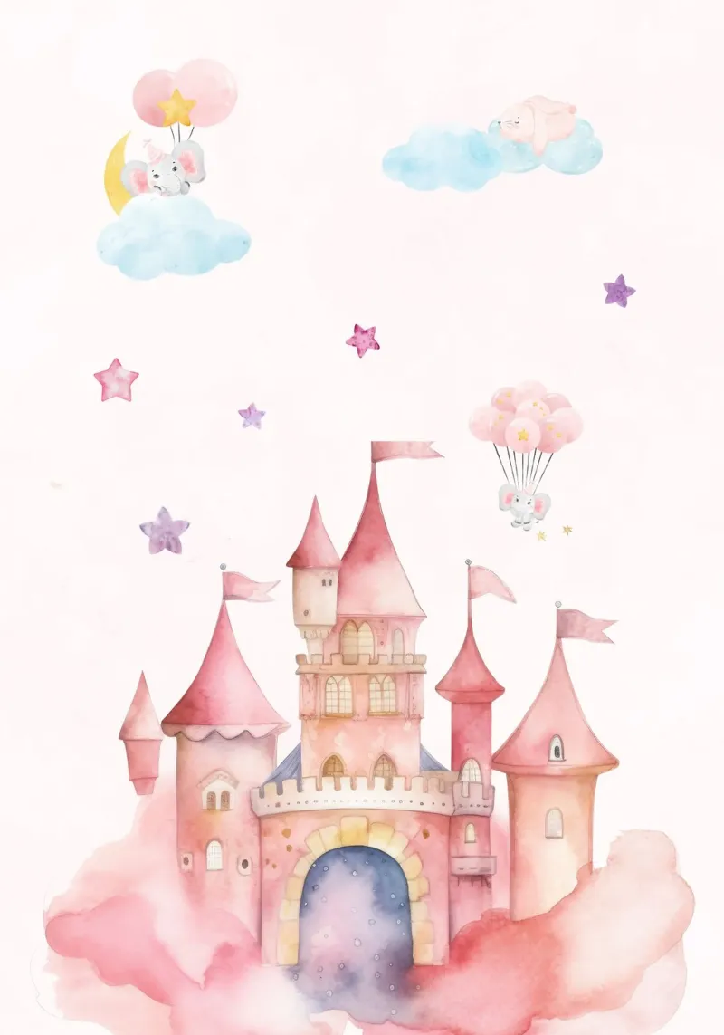 Palazzo delle fiabe pastello poster da Doodle Dreams Art