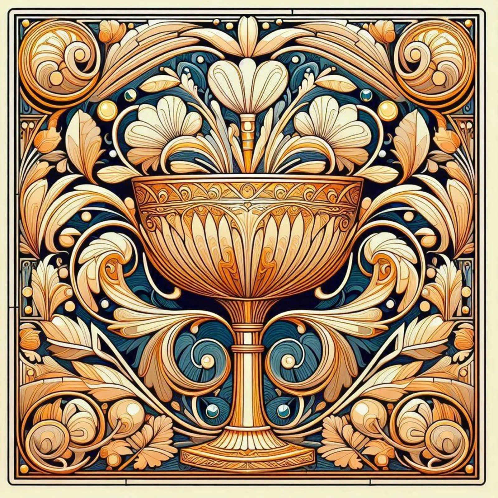 Calice d'oro pellicola backlit da Art-Nouveau-Dsg