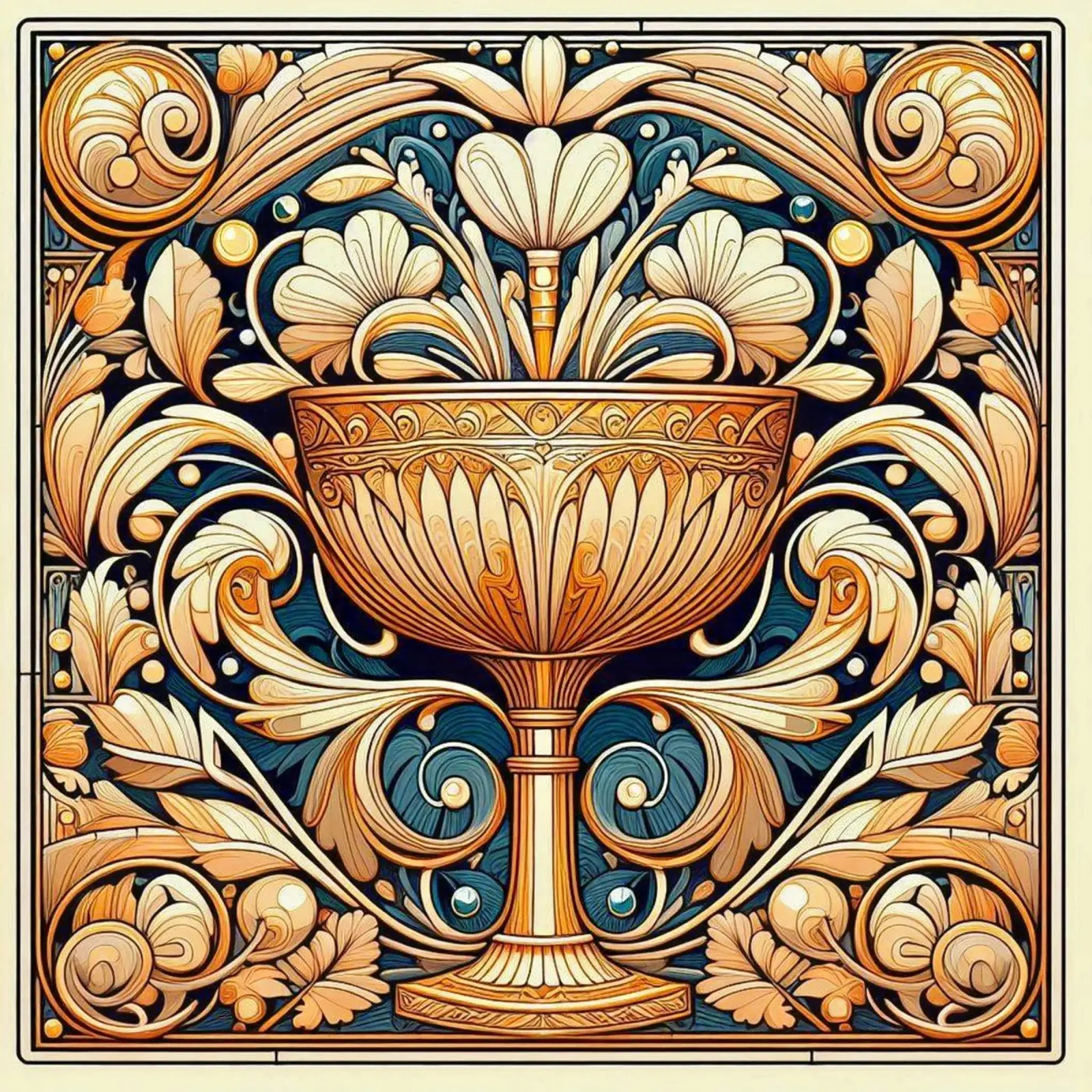 Calice d'oro carta hahnemühle da Art-Nouveau-Dsg