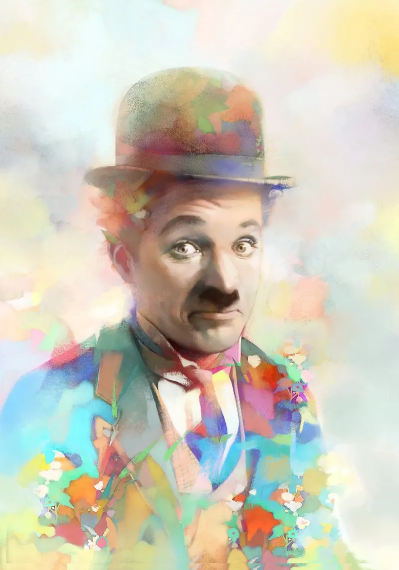 Charlie Chaplin - Weemoedig Genie canvas van Artascy Art