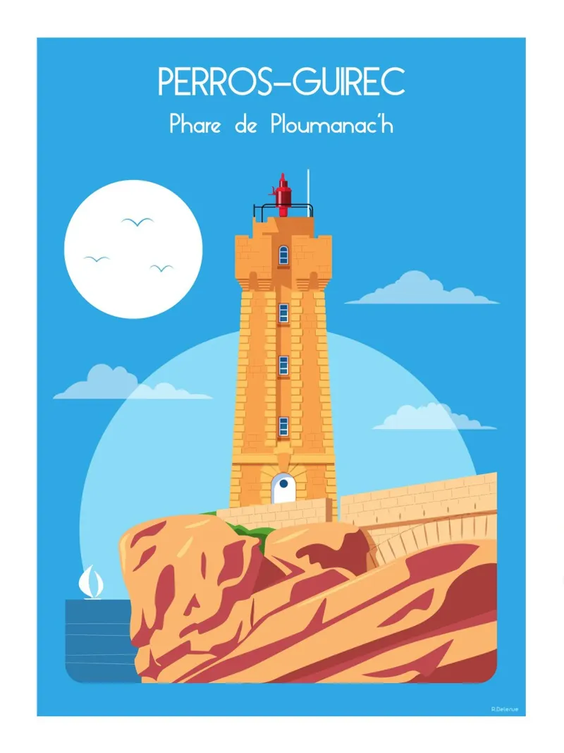 Faro di Ploumanac'h alluminio dibond da Raphaël Delerue