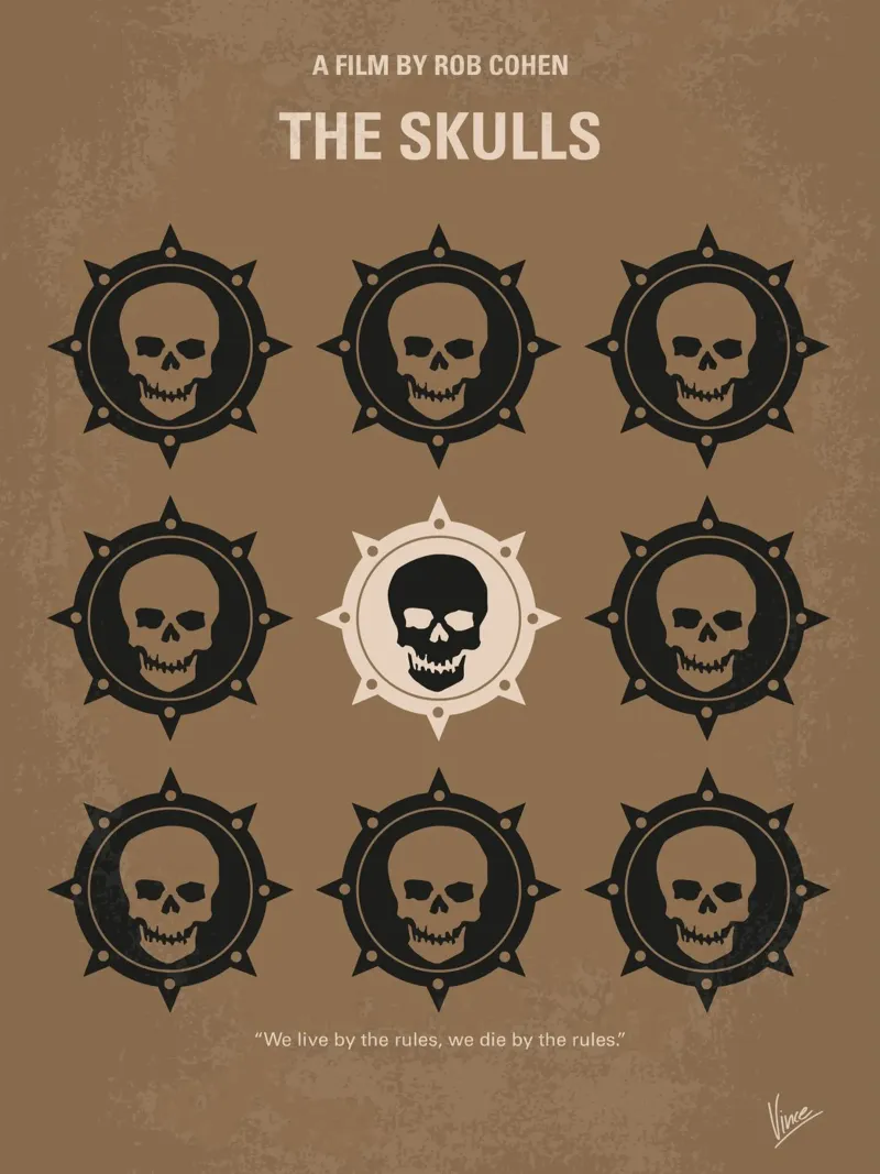 No662 My The Skulls minimal movie poster plexiglass da Chungkong