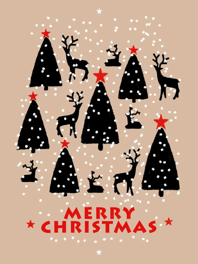 Christmas Trees & Reindeer alluminio dibond da sabidussi