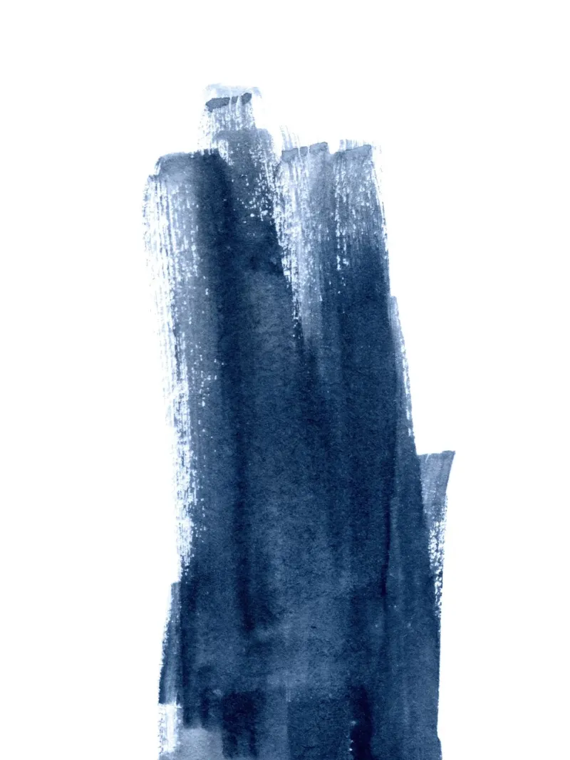 Just Indigo 6 | Minimalist Watercolor poster con telaio in plastica da sabidussi
