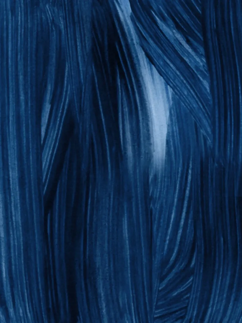 Just Indigo 7 | Minimalist Watercolor tela con Cornice a cassetta da sabidussi
