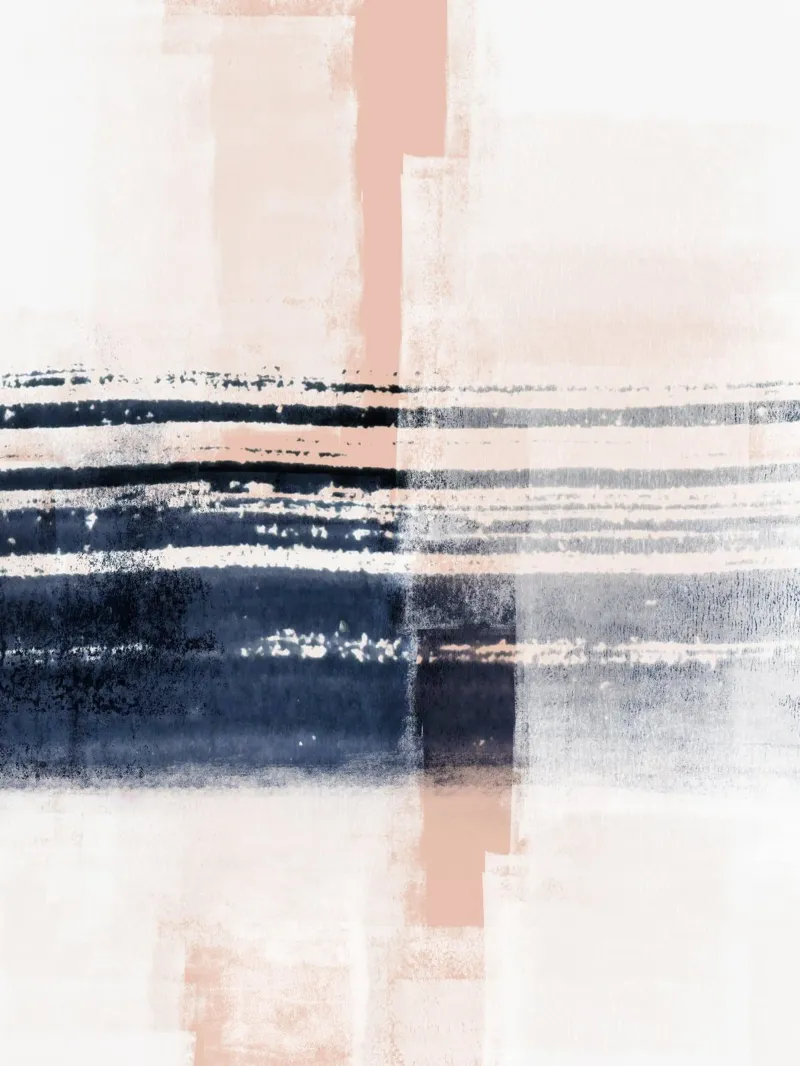 Just Indigo, Blush & White 2 | Minimal Abstract poster da sabidussi