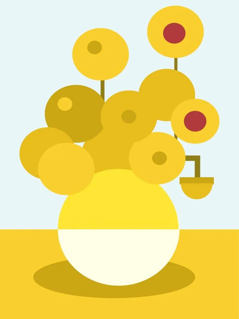 van gogh geometric sunflower vase poster avec cadre en aluminium de edsonramosart