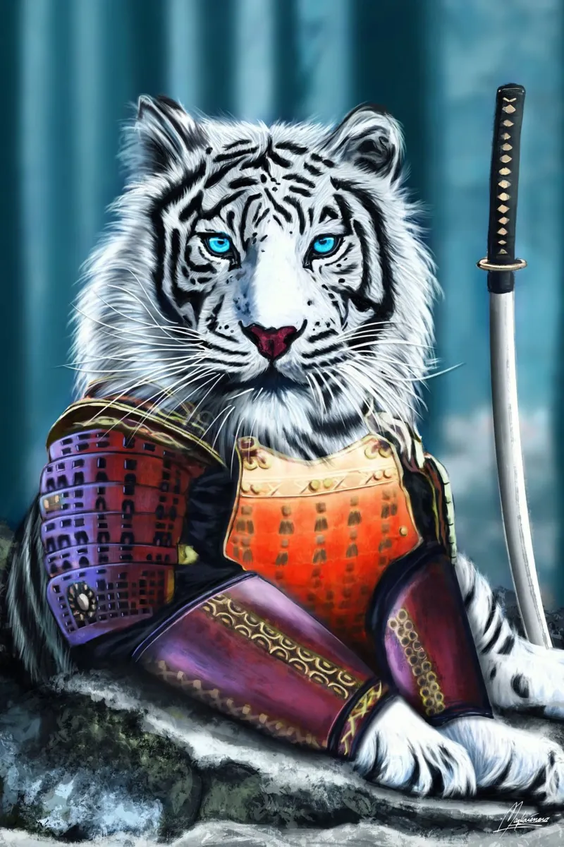 Le Samurai Blanc poster con telaio in plastica da Mayka ienova