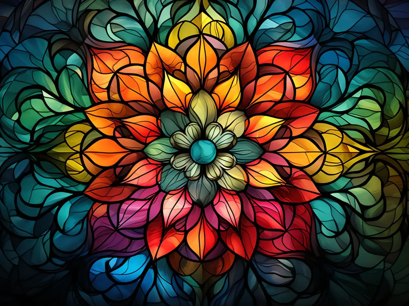 Vetrate e mosaici luminosi poster con telaio in plastica da Théïa's Fantasia World