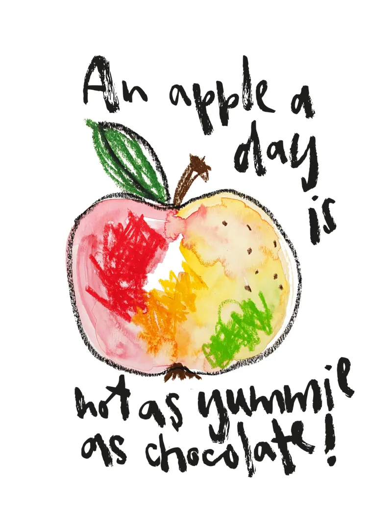 Ein Apfel am Tag pellicola backlit da Brushmeetspaper