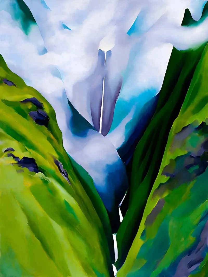 Georgia O'Keeffe - Cascata, n. III poster da Kinsley