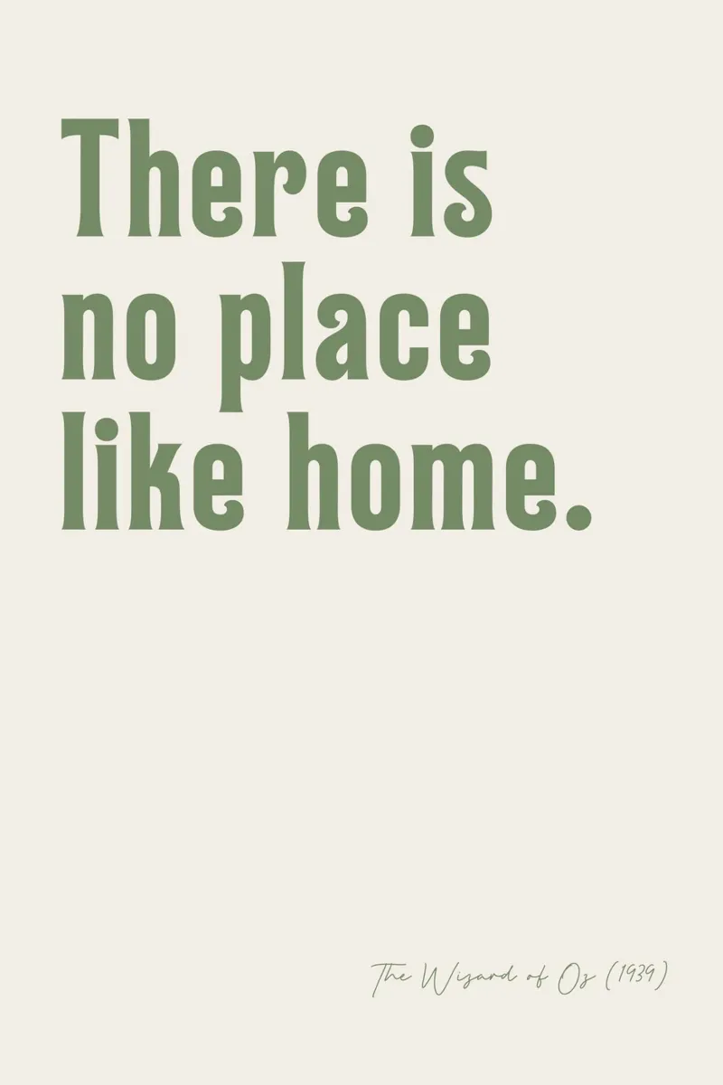 No place like home poster con telaio in legno da Ohkimiko