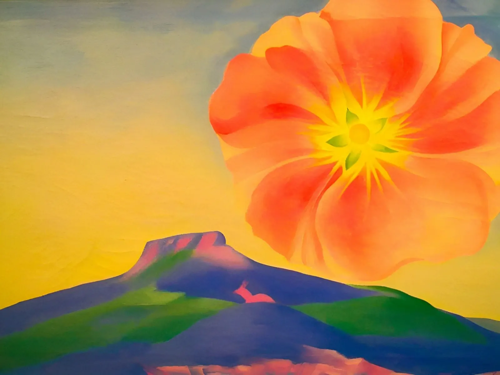 Georgia O'Keeffe - Rosa agrifoglio con piedistallo , 1937 poster con telaio in plastica da Kinsley