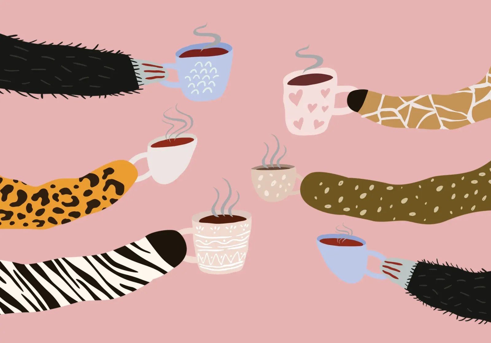 Kaffeekränzchen poster con marco de madera de artographiePapeterie