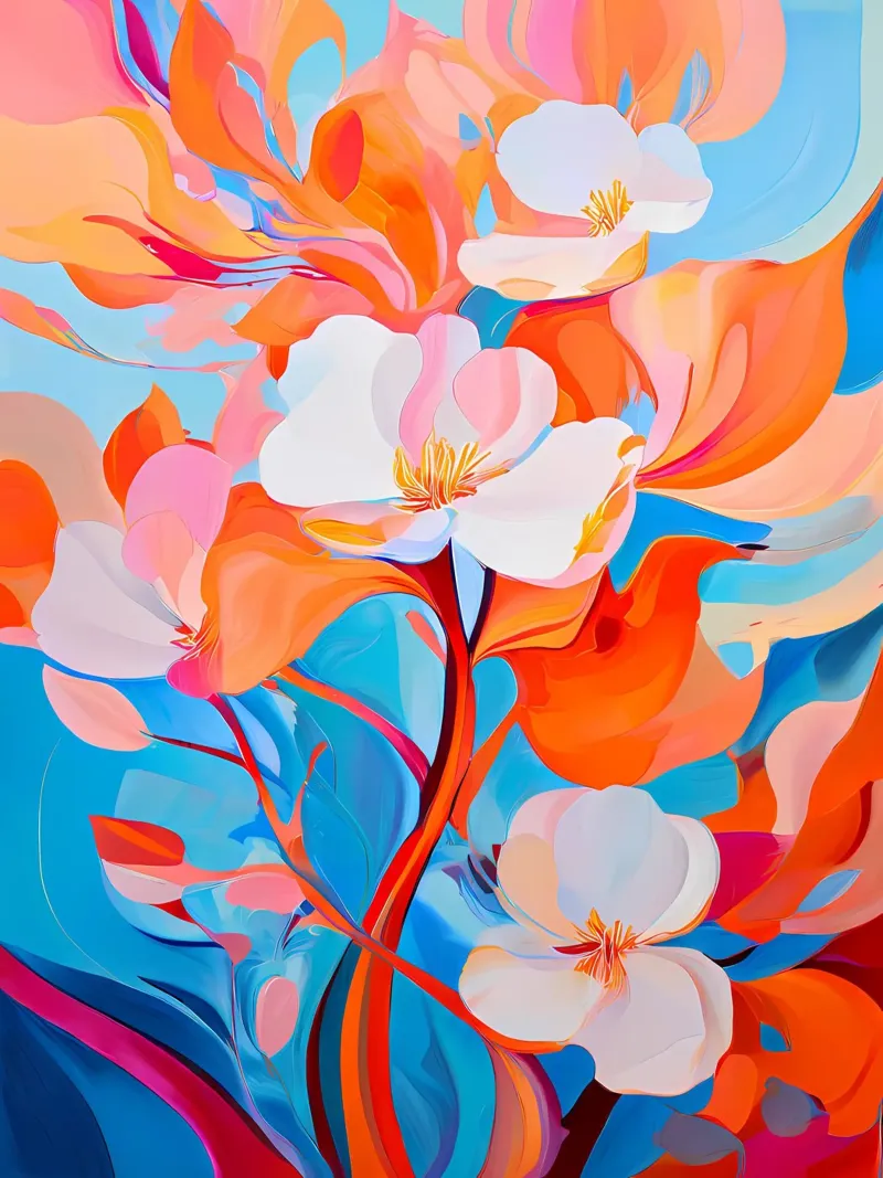 Blumensinfonie Leinwand mit Schattenfugenrahmen von Artistic-shop