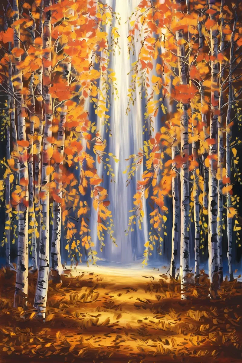 Golden Autumn Path canvas by Artistic-shop
