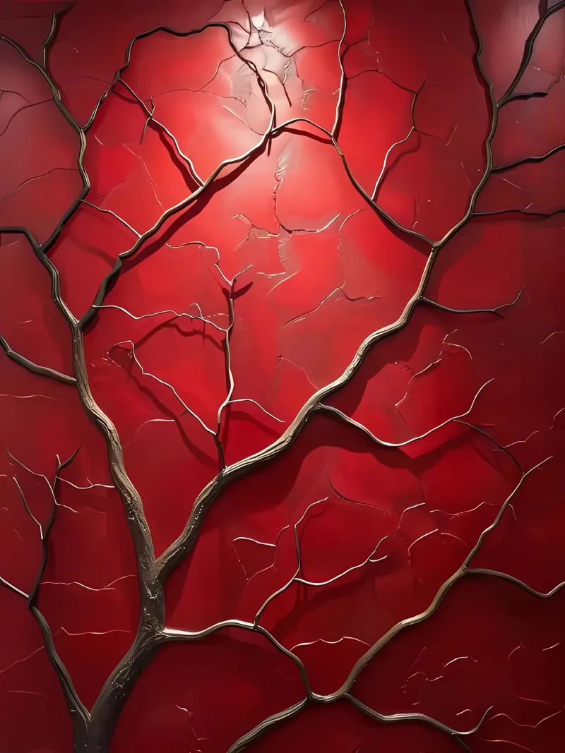 Karmozijnrood baldakijn canvas met Baklijst van Artistic-shop