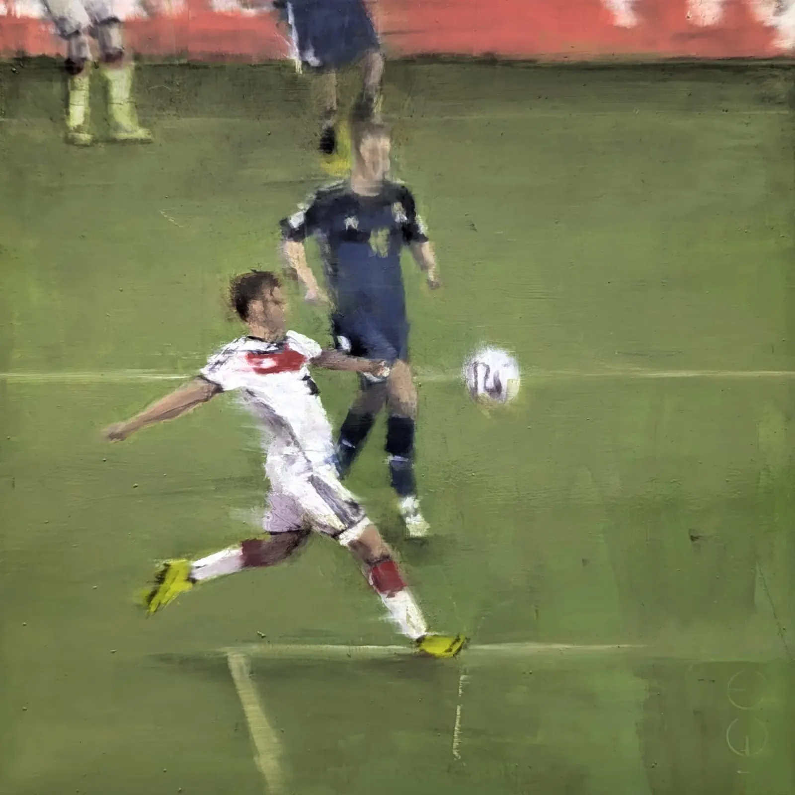 "MG_2014_07_13" Pittura Mario Götze Gol Coppa del Mondo 2014 poster con telaio in alluminio da Eduard Warkentin Art