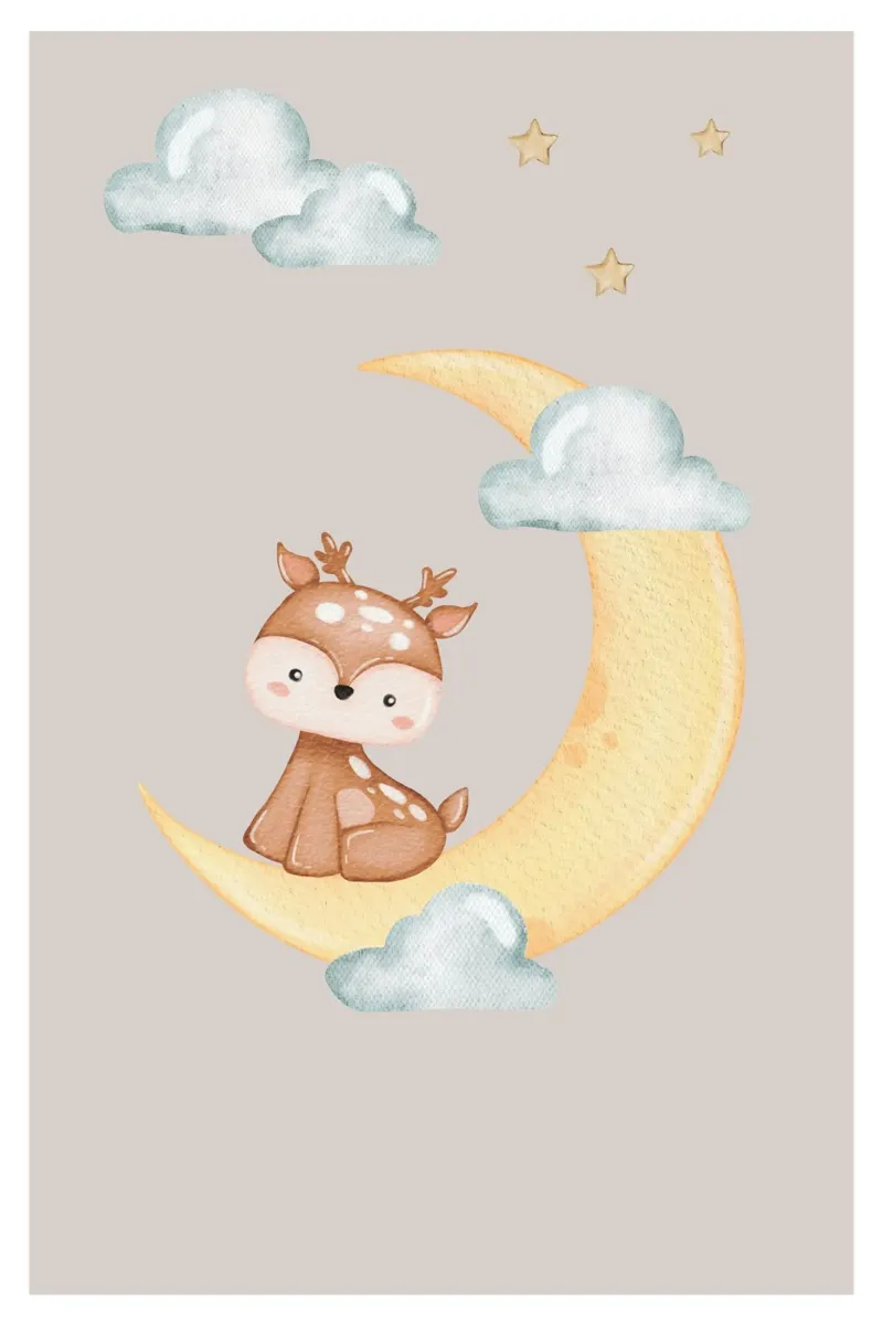 Deer in the Moonlight backlit film by Doodle Dreams Art