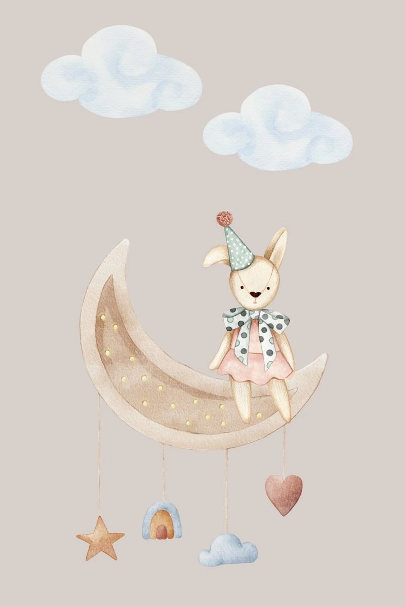 Starlit Bunny Night poster by Doodle Dreams Art