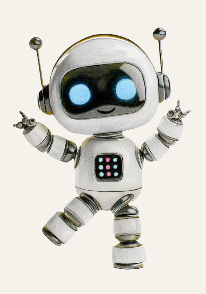 Happy Robot pellicola backlit da Graphit und Farbe