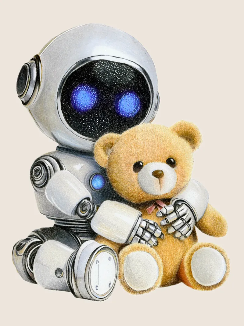 Robot e orsacchiotto pellicola backlit da Graphit und Farbe