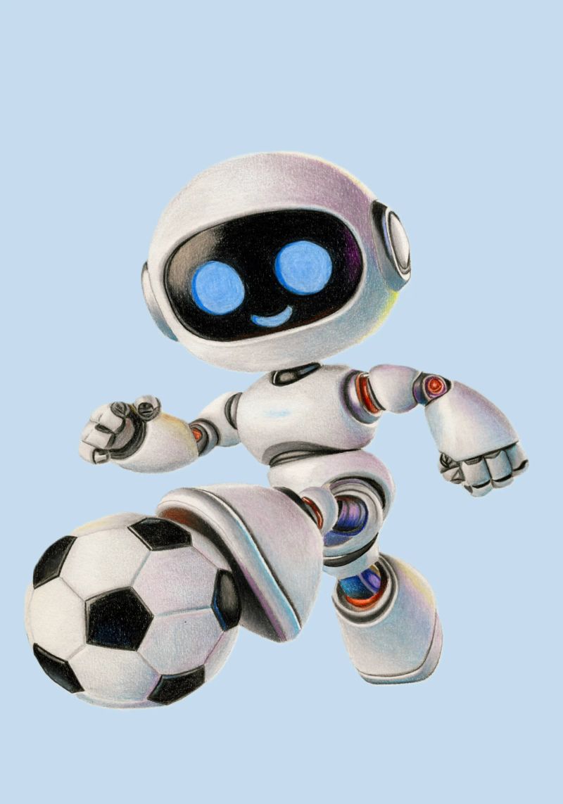 Robot de football poster de Graphit und Farbe