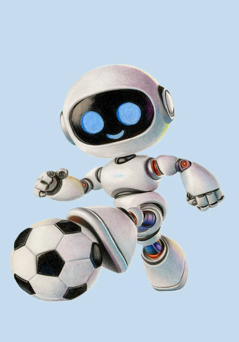 Robot da calcio carta hahnemühle da Graphit und Farbe