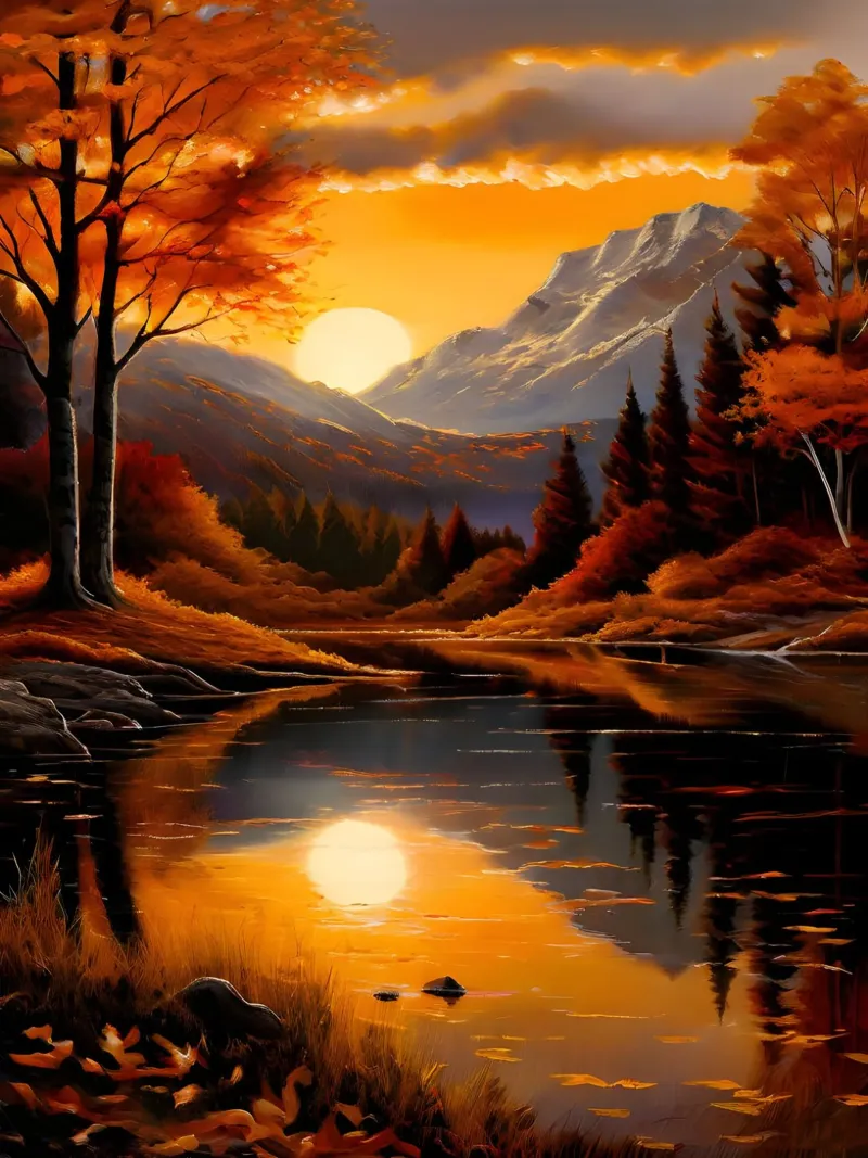 Riflessi d'autunno dorati pellicola backlit da Artistic-shop