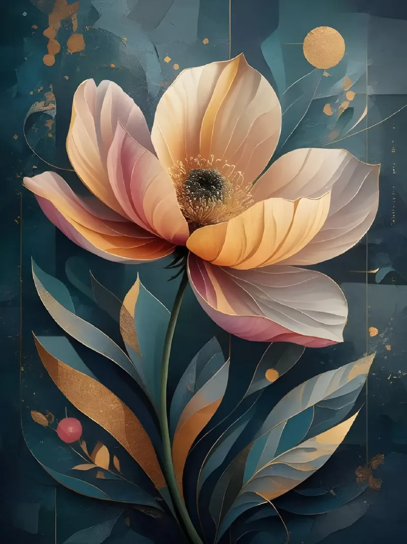 Fioritura dell'ora d'oro poster con telaio in alluminio da Artistic-shop