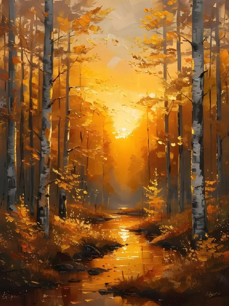 Foresta d'autunno dorata pellicola backlit da Artistic-shop