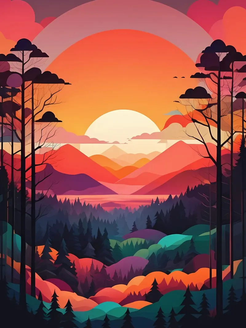 Zonsondergang Symfonie canvas van Artistic-shop