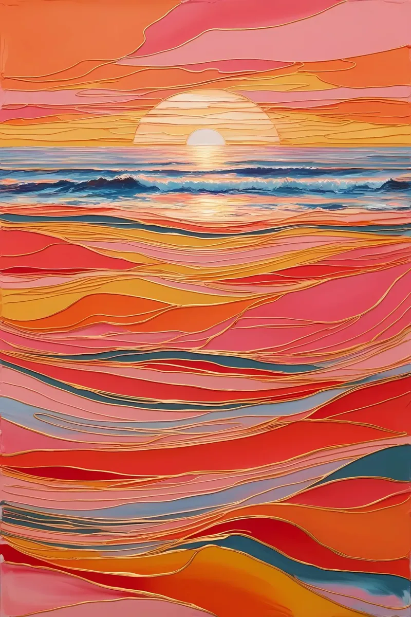 Zonsondergang Symfonie canvas met Baklijst van Artistic-shop